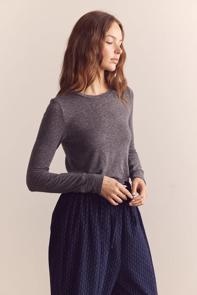 Grey lightweight wool knit top