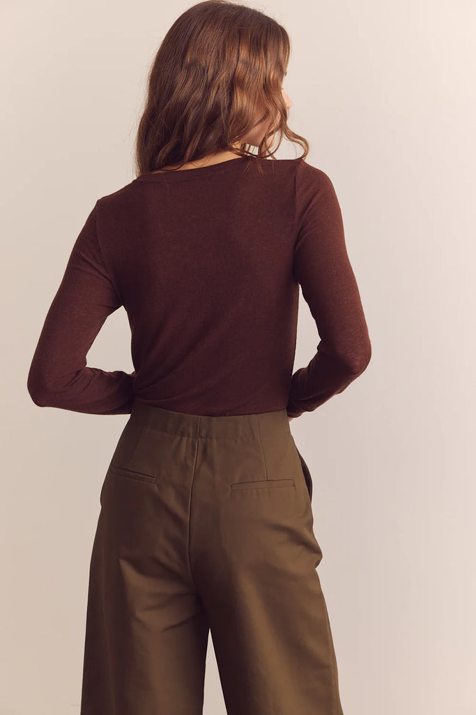 Chestnut lightweight wool knit top