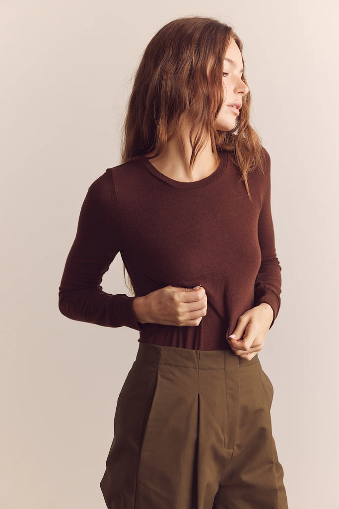 Chestnut lightweight wool knit top