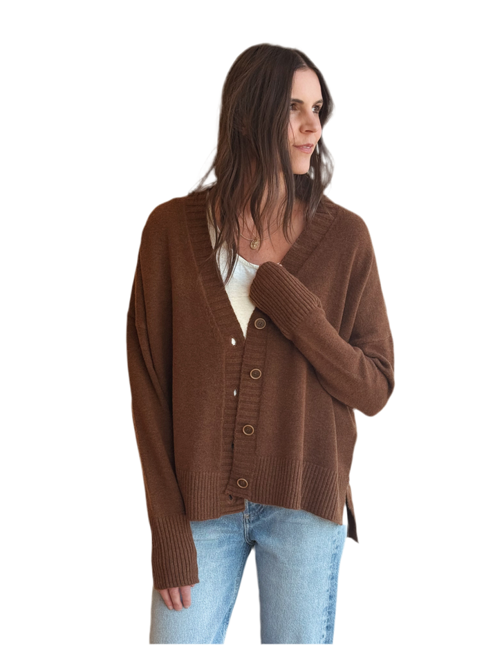Brown wool button-up NOVA cardi