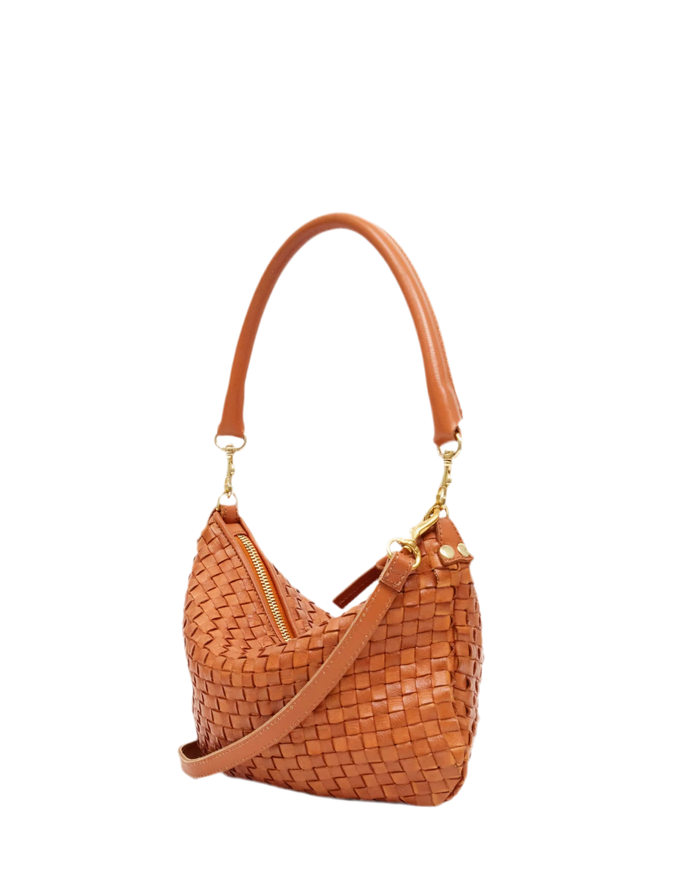 Petit Moyen Messenger in Natural Woven Checker