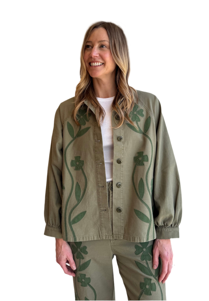 The Floral Applique Commodore Jacket