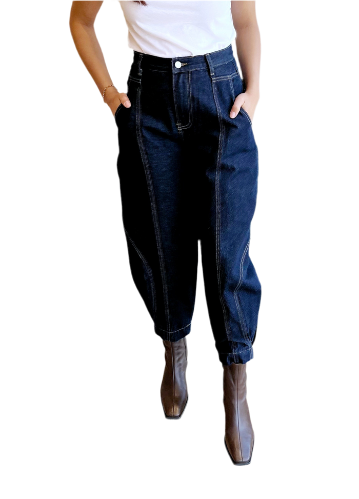 Dark Wash Barrel Jean