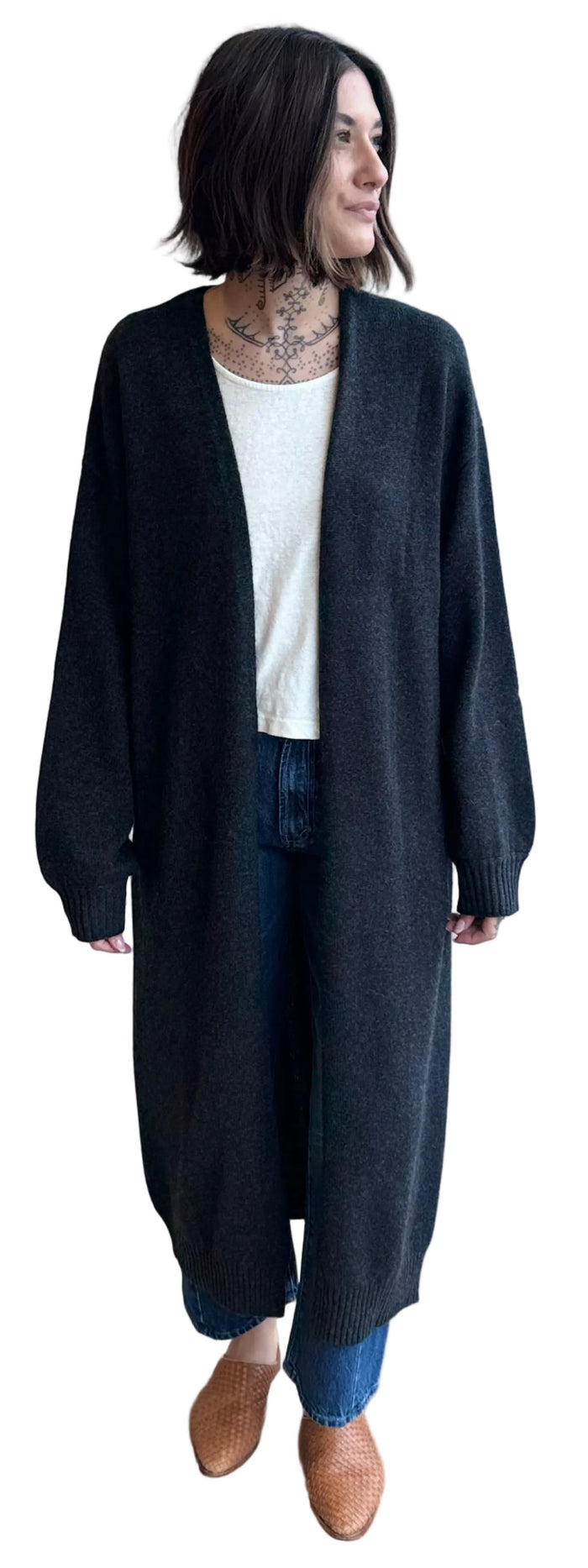 Marlow Long Cardigan in Ash