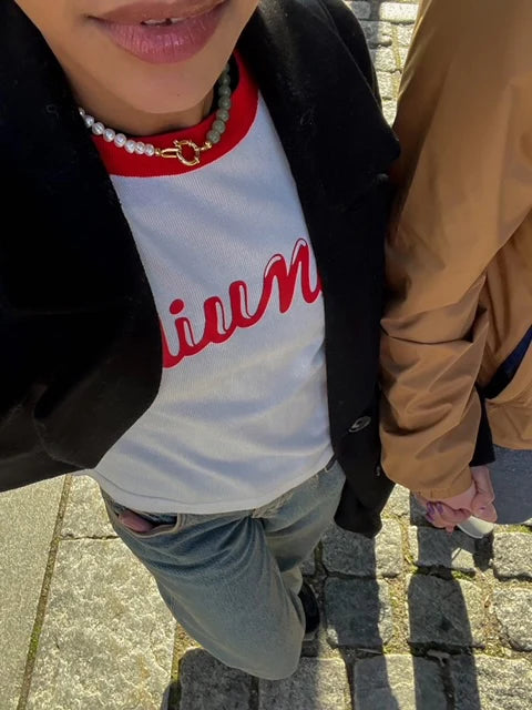 Halfsie jade + pearl necklace