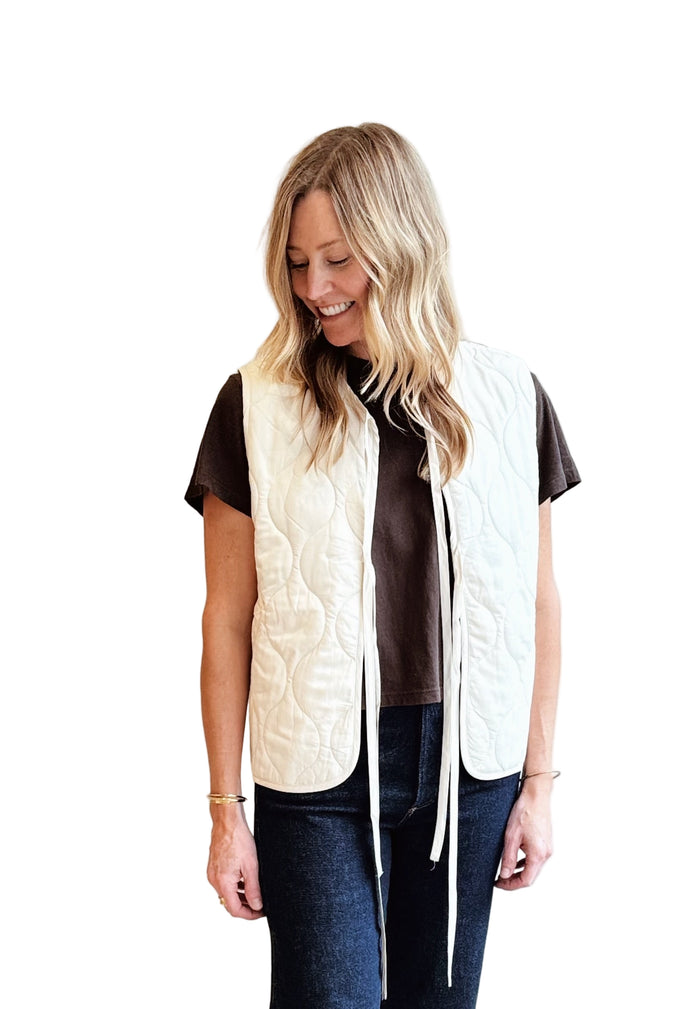 The LUCCA padded cream vest