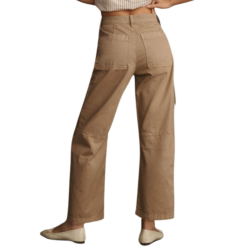 Brylie Curved Knee Pant in khaki