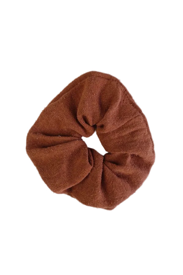 Terra Cotta Raw Silk Scrunchie