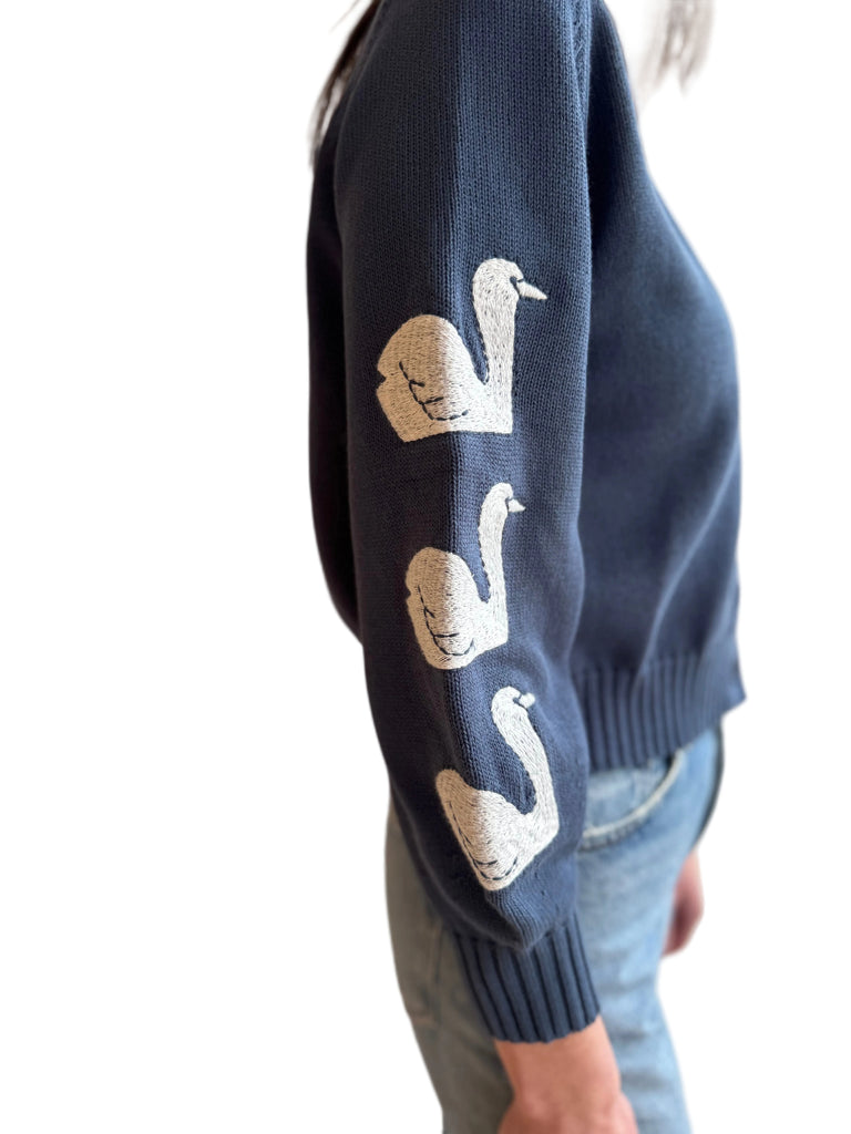 Swans Cardigan in Stone