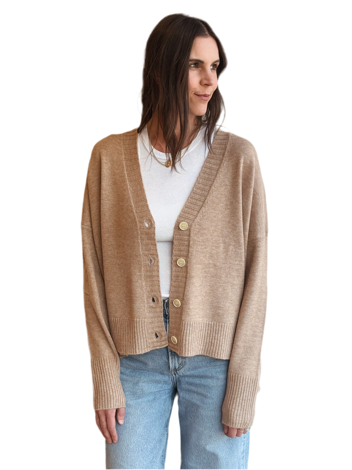 Camel wool button-up NOVA cardi