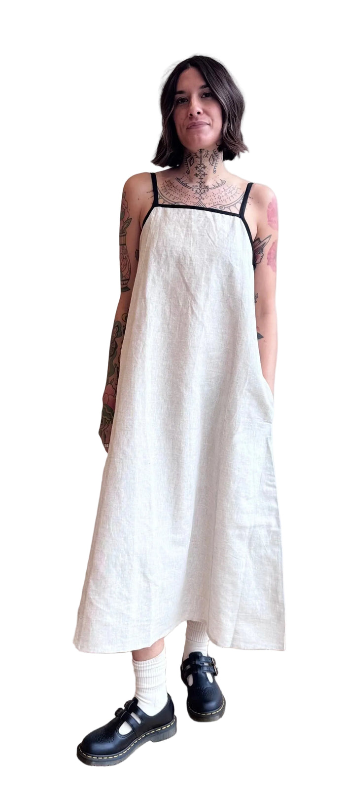 Tie Back Slip Dress in Natural