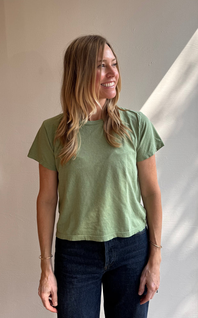 Ojai Cropped Tee in Pistachio