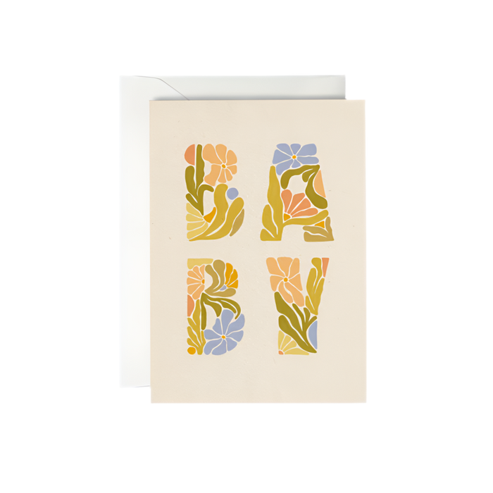 Baby floral greeting card