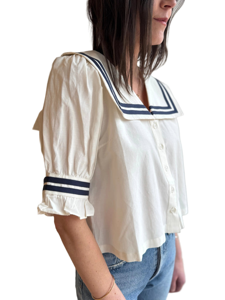 Stripes Blouse in Off White