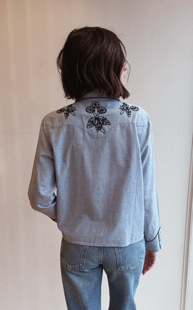 The Chambray Embroidered Western Shirt