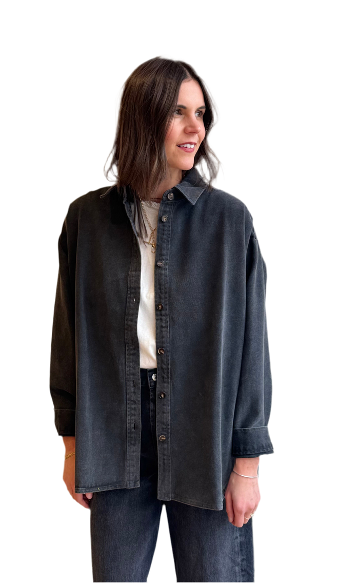 Theo jacket in washed black