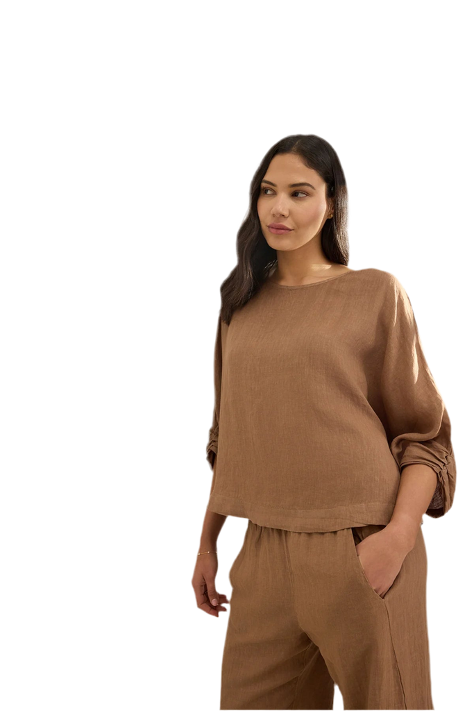 Linen CASS top in bark