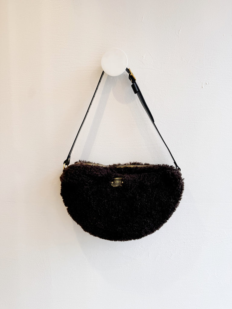 Rich brown shearling sling