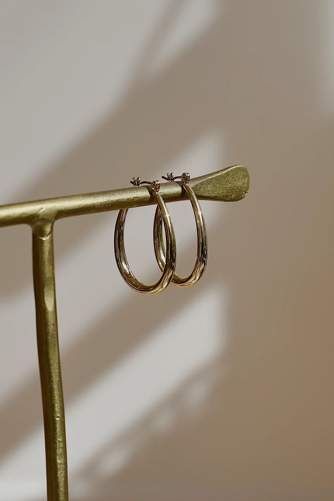 Large Teardrop Hoops in Gold
