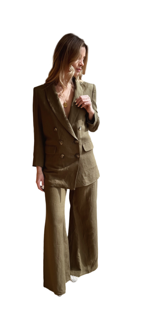 Tulip wide leg pant in martini olive