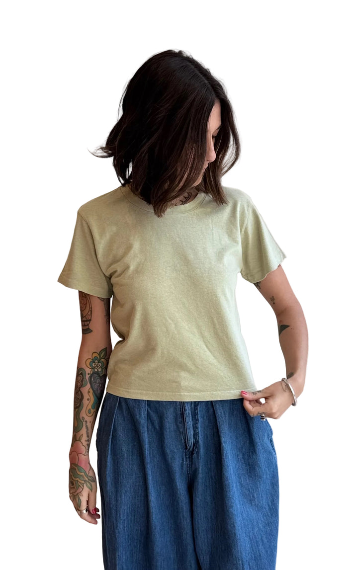 Cropped Lorel Tee in Agave Green