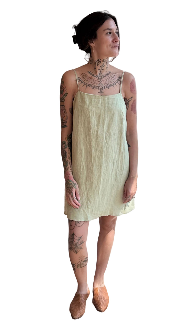 Belle Woven Linen Mini Dress