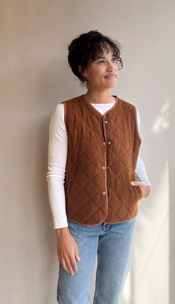 Camel quilted RUDY vest