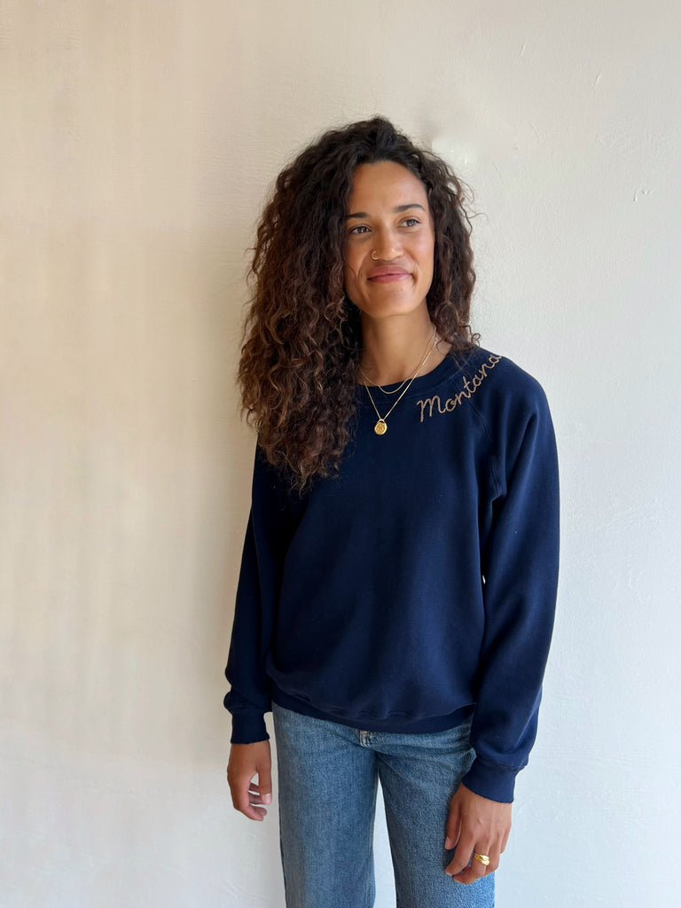 Dark Blue embroidered Montana Sweatshirt