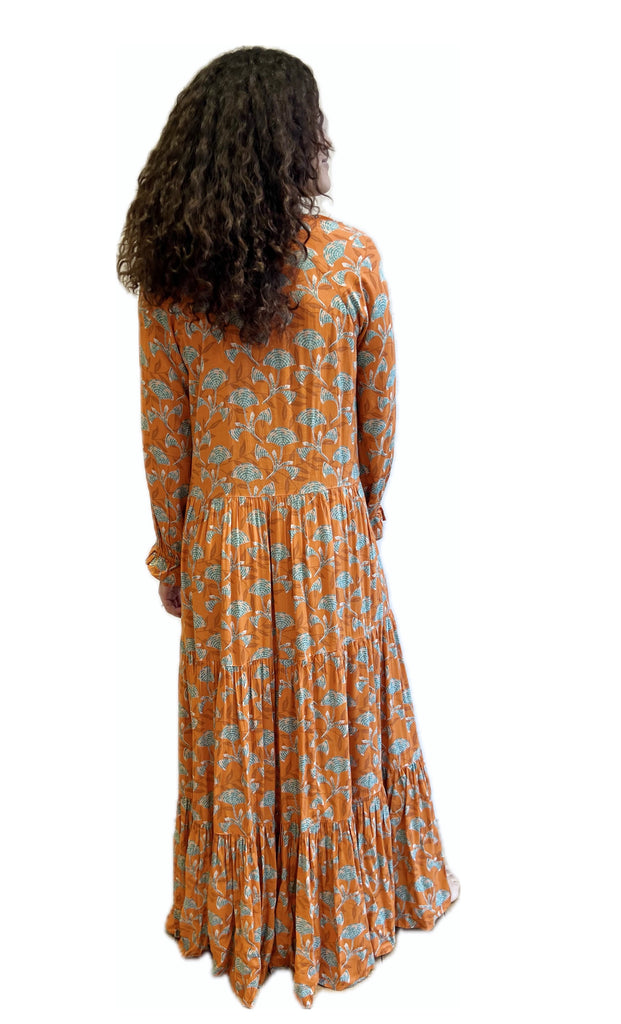 Rust floral SIENNA maxi dress