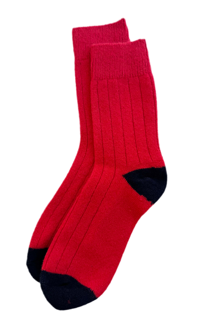 Classic Cashmere Socks in Poppy