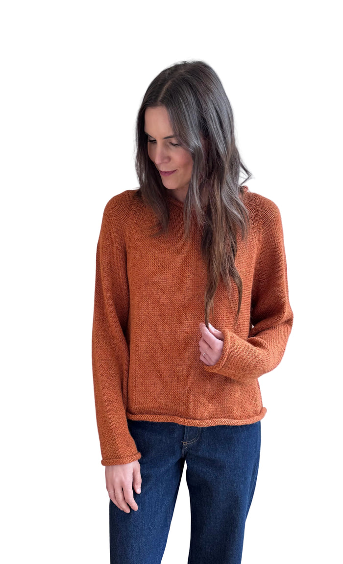 Fisherwoman Sweater in Burnt Orange