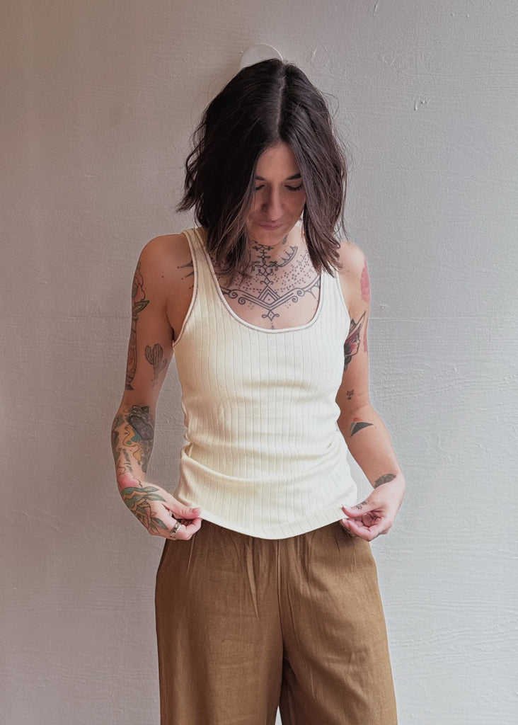The Pippa Tank in Cream + Red