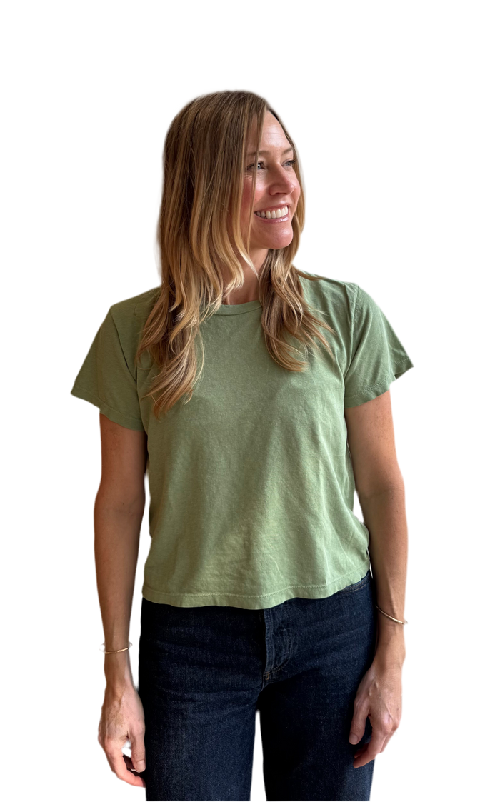 Ojai Cropped Tee in Pistachio