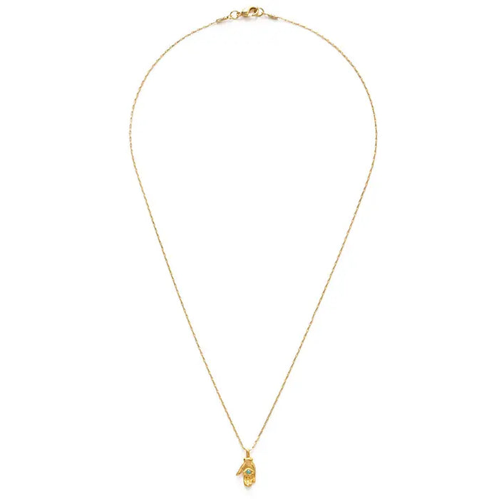 Tiny Mystic Hand Necklace in Turquoise