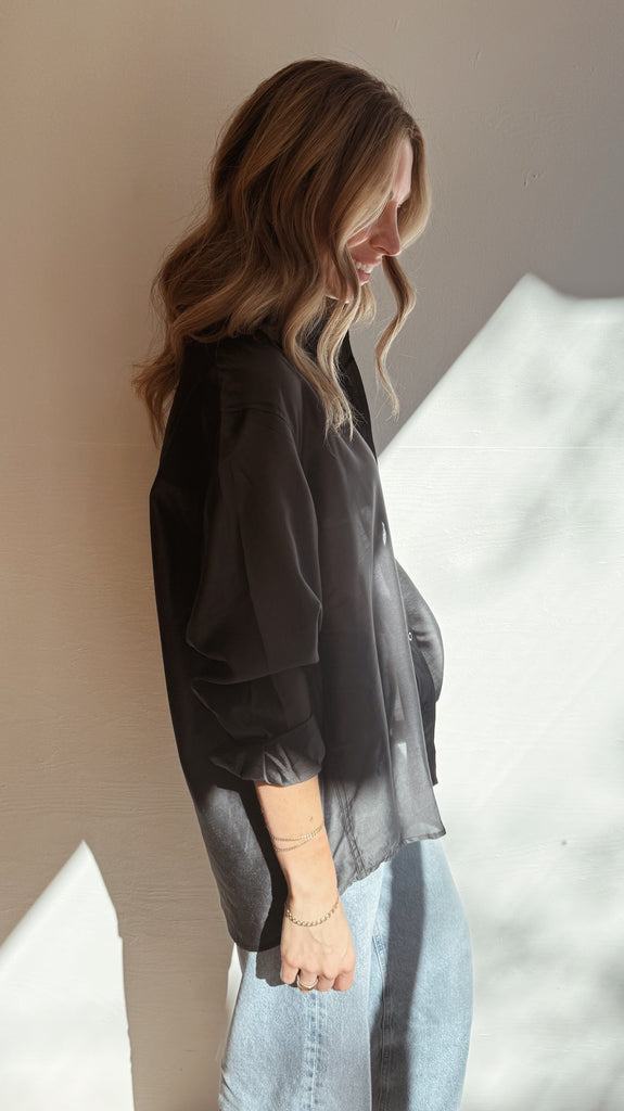The AGATHA sheer button-up blouse