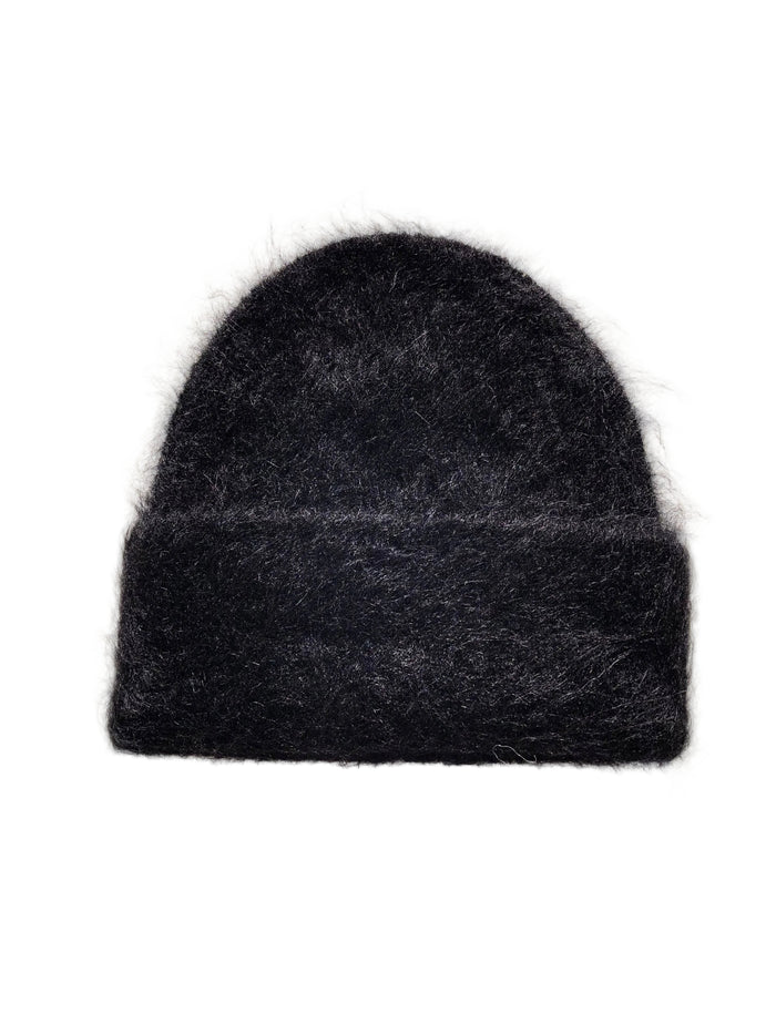 Alpaca Fluffy Beanie - Black