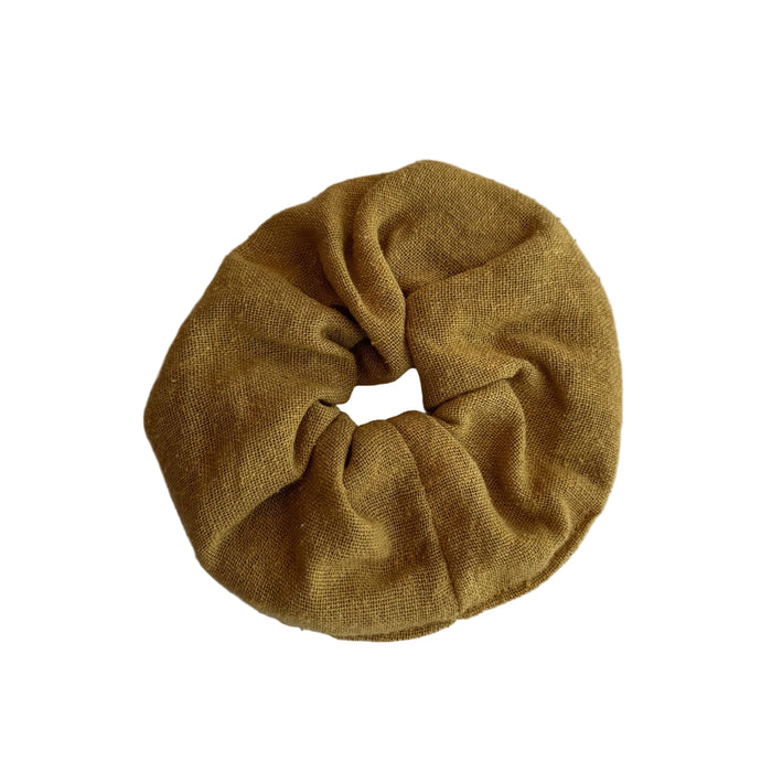 Desert Gold Raw Silk Scrunchie