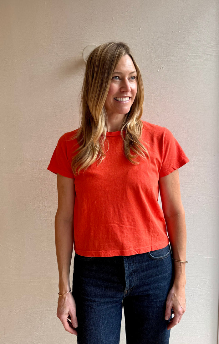 Ojai Cropped Tee in Poppy