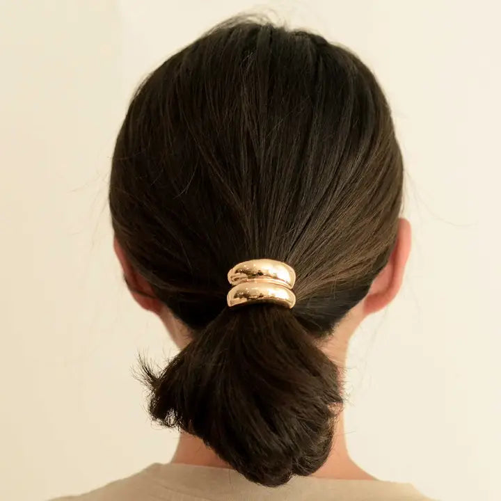 Double Arch Metal Hair Tie in Gold