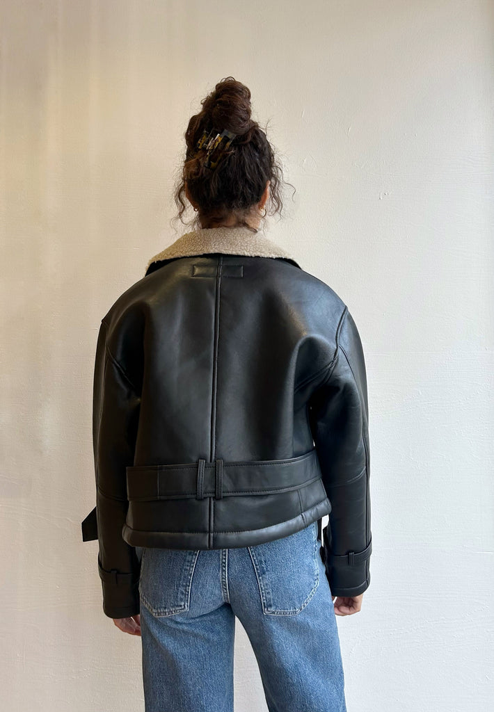 Alaska leather bomber jacket