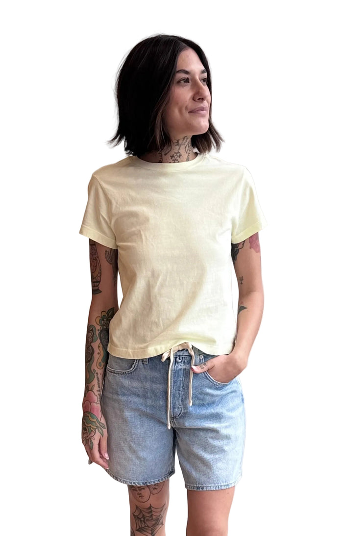 Adine Shrunken Tee in Lemon Drop