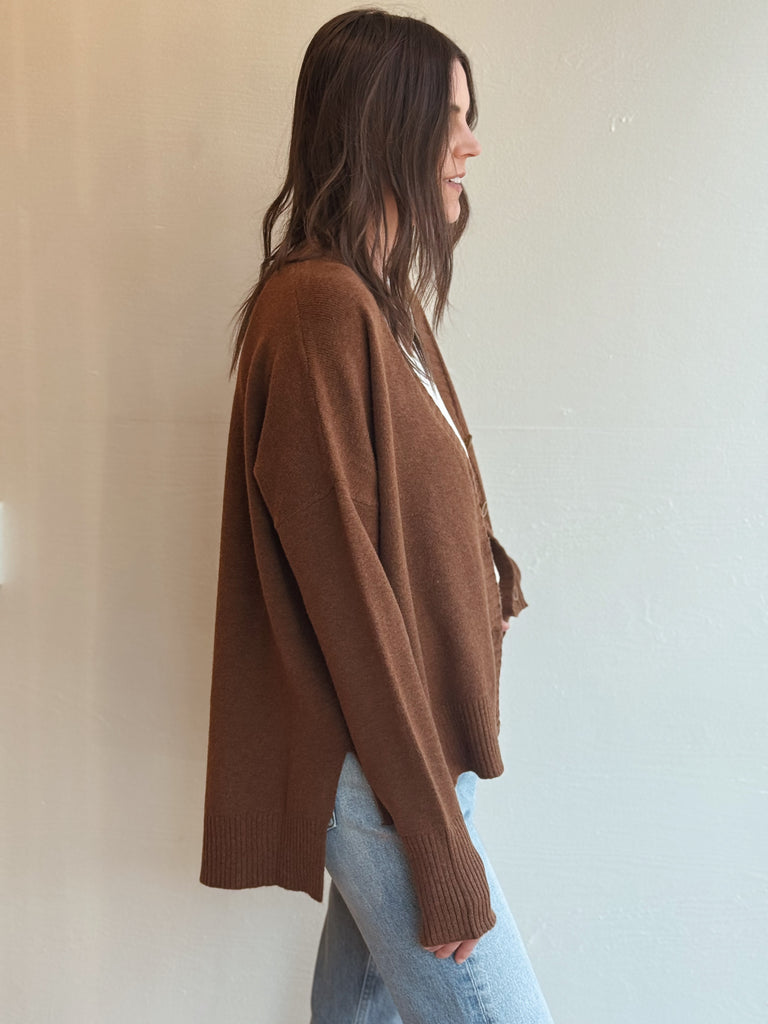 Brown wool button-up NOVA cardi