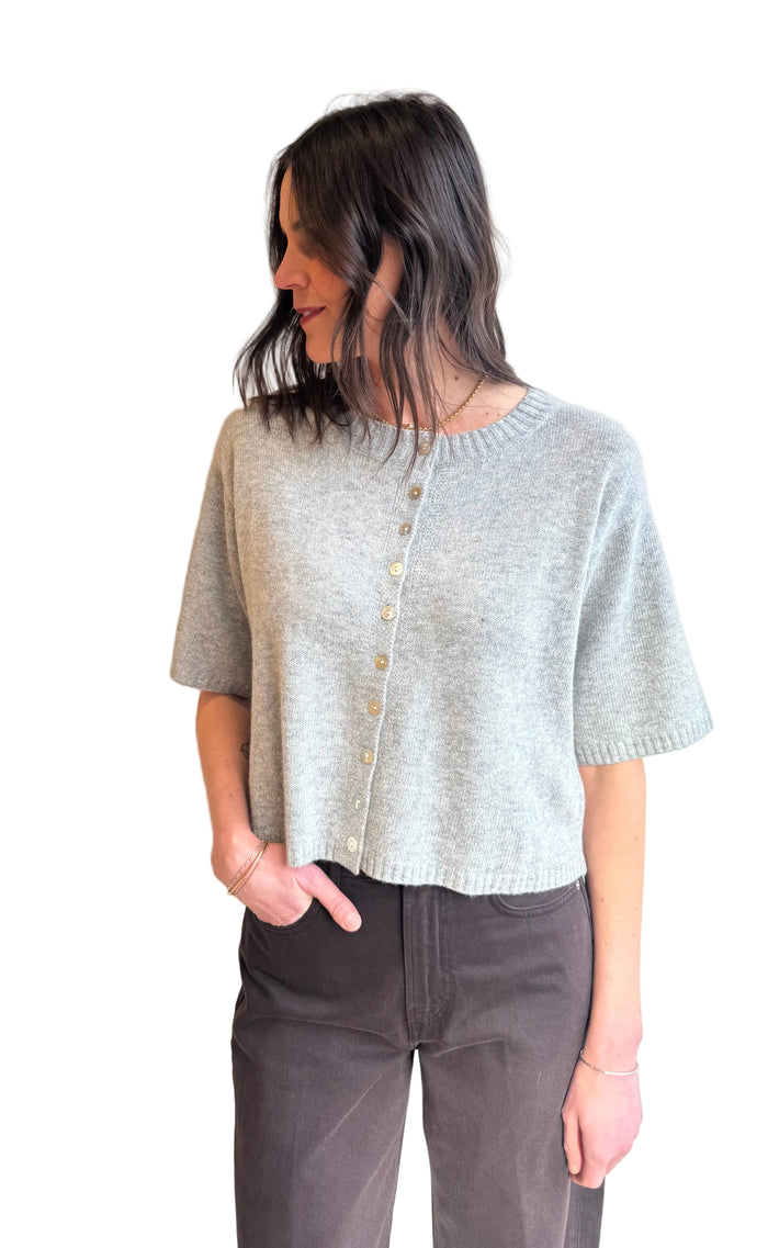 The Eileen 3/4 cardigan in grey