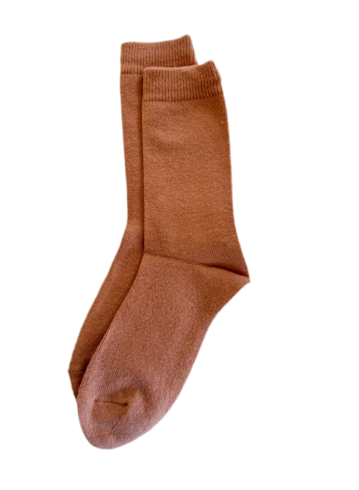 Cashmere CLOUD socks in terra cotta