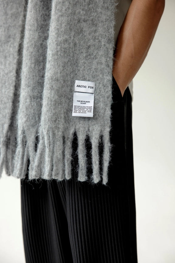 The Reykjavik Merino Wool Scarf in Grey