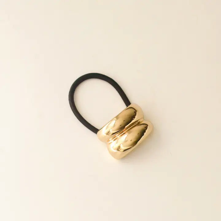 Double Arch Metal Hair Tie in Gold