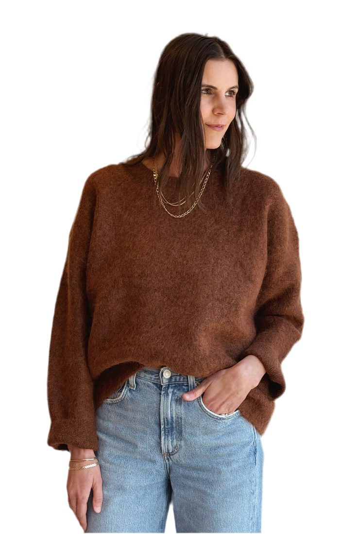 Brown mohair HANNAH pullover