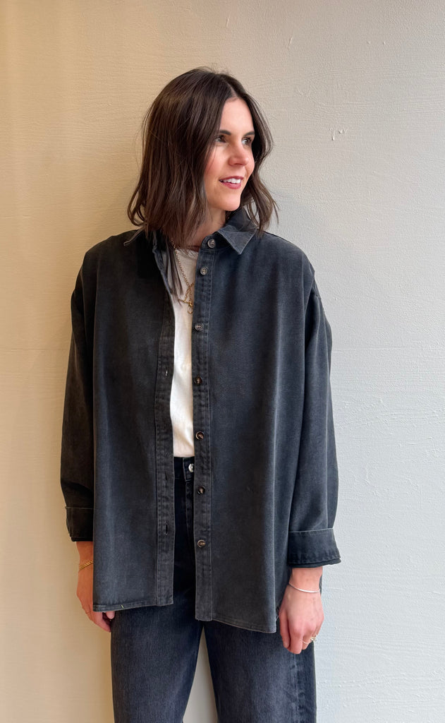 Theo jacket in washed black