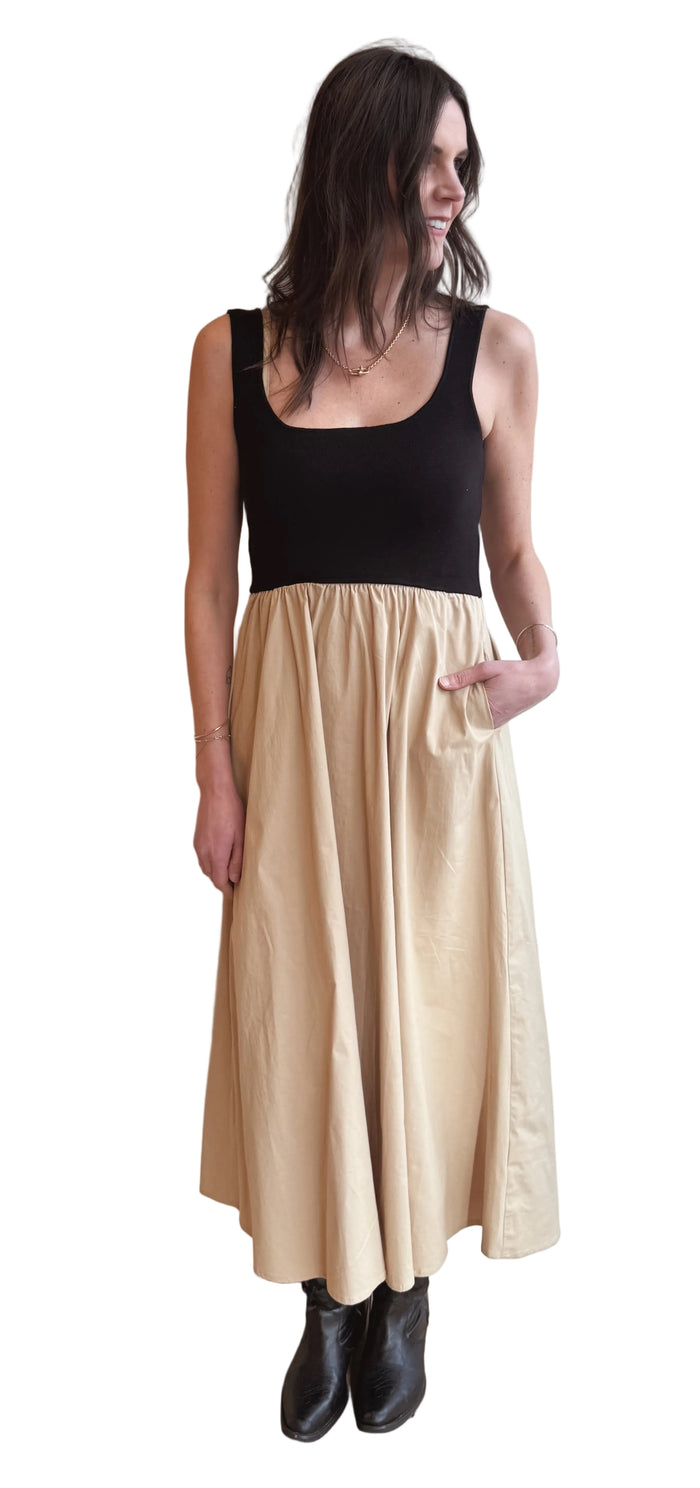 The Emerson color-block midi dress