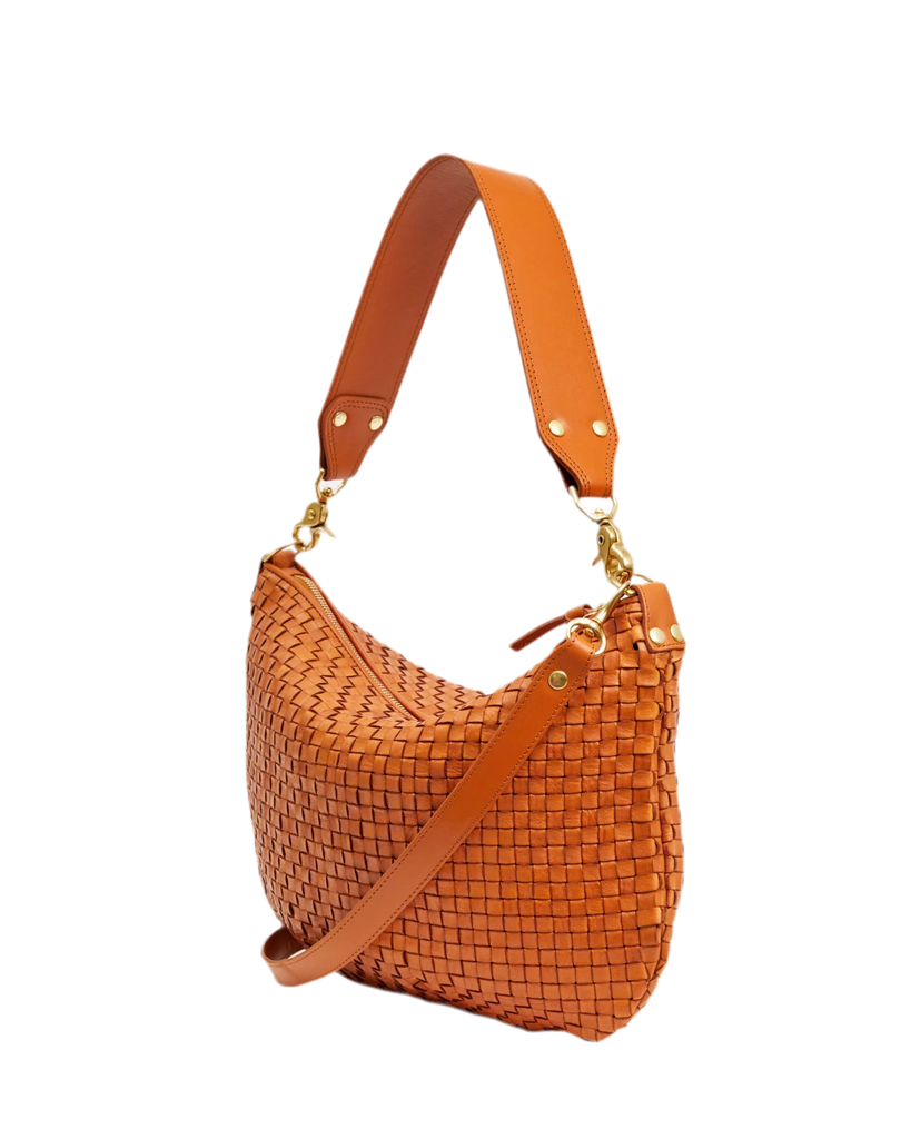 Moyen Messenger in woven checker natural